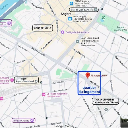 2è étage, F1 Ventilé, Wifi, Centre D'angers Avec Vayny Apartamento